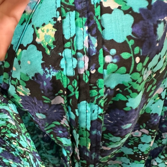 Liz Claiborne Navy/Teal/Black Women's Relaxed Fit Button Down Roll Tab Blouse XS - Picture 3 of 11